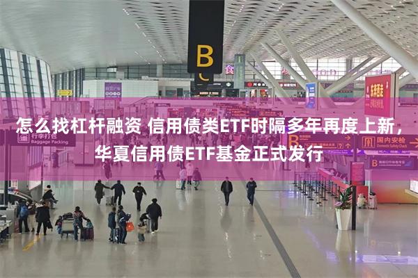 怎么找杠杆融资 信用债类ETF时隔多年再度上新，华夏信用债ETF基金正式发行